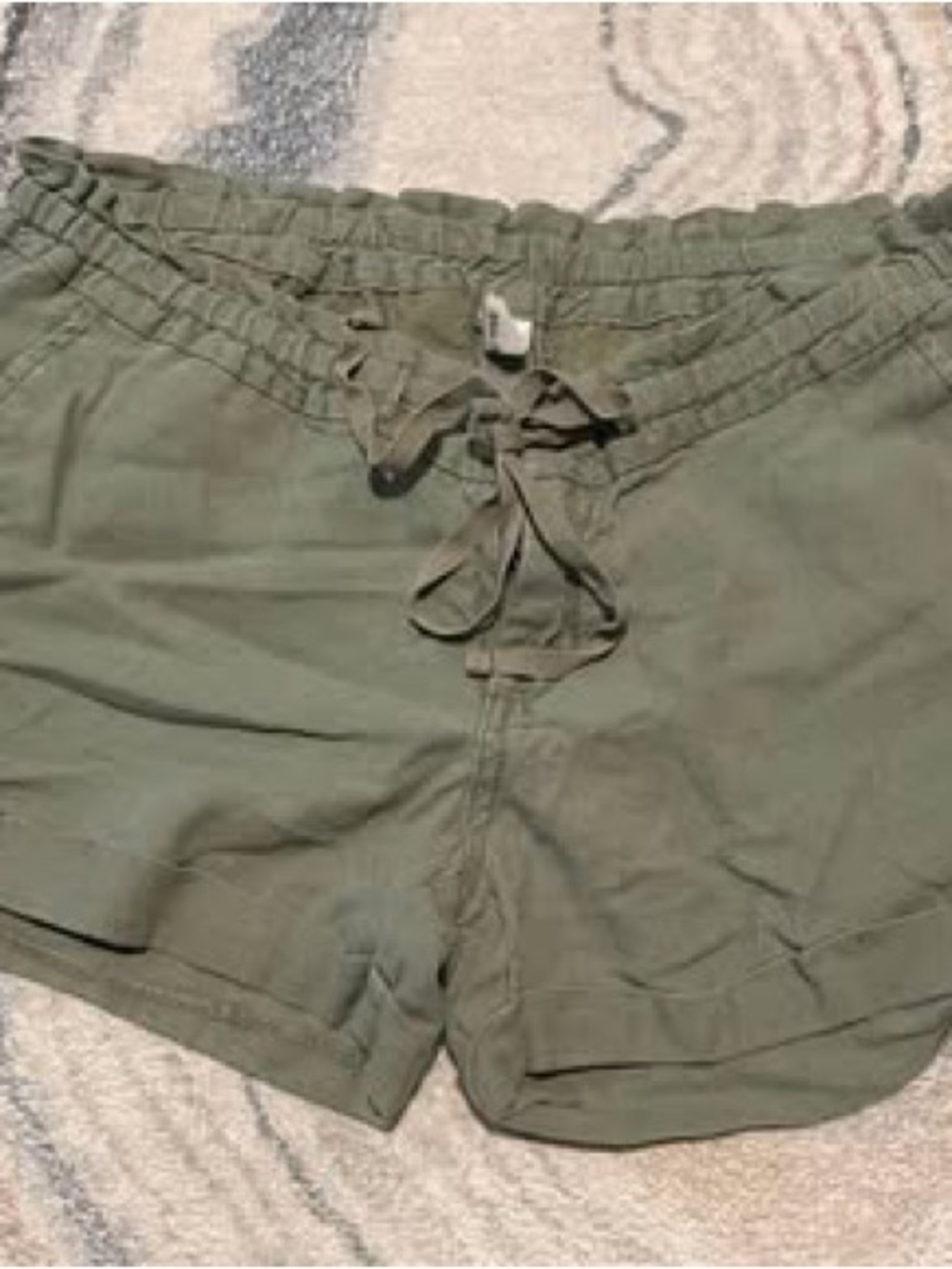 Women’s Olive Drawstring Casual Shorts